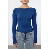 Trendyol Saks Deep Back Low-cut Fitted Cotton Stretchy Knitted Blouse | Eponuda.ba