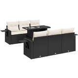 vidaXL Vrtna sedežna garnitura 7-delna z blazinami črn poli ratan, (21782966) | Shoptok.si