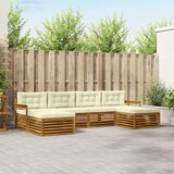  Setovi sofa 6 pcs Prirodna i krem Čvrsto drvo akacije | shoptok.hr