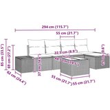  Vrtna garnitura - 5-dijelni set vrtnih sofa s jastučićima crni poli ratan | shoptok.hr