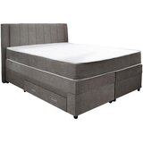 CARRYHOME POSTELJA BOXSPRING 160 cm x 200 cm , tekstil, leseni material siva Cene