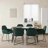 vidaXL Trpezarijske stolice 6 pcs Baršun Tamnozelena 55 x 50 x 84 cm | shoptok.hr