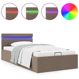 Maison Chic Dvižni Posteljni okvir - Enojna postelja - Postelja za odrasle LED taupe blago 90x200 cm, (21695175) Cene