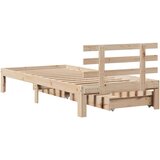 vidaXL Posteljni okvir s predali 90x200 cm trdna borovina | Shoptok.si