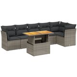 Maison Chic Seti vrtnega pohištva - Vrtna garnitura - Vrtni pohištvo set 7-delna z blazinami siv poli ratan, (21801211) | Shoptok.si