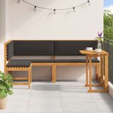  3-dijelni bistro set za vrt s jastučićima od čvrstog akacijevog drva | shoptok.hr