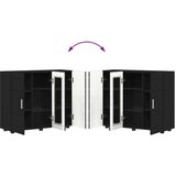 vidaXL Strani šal s polico Črna 55.5 x 29 x 100 cm Konstruiran les | Shoptok.si