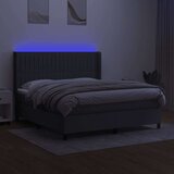  Box spring postelja z vzmetnico LED temno siva 160x200 cm blago, (20930006) | Shoptok.si