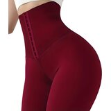  Tajice s visokim pojasom na zakopčavanje - Bordo / XXL KP30267 | Shoptok.si