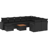  11-dijelni set vrtnih sofa od poliratana s jastucima crni Crna 66 x 62 x 69 cm | shoptok.hr