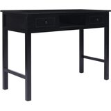 vidaXL Pisalna miza črna 108x45x76 cm trden les pavlovnije Cene
