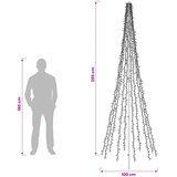  LED božićno drvce 285 cm 1550 LED lampica Topla bijela Čelik | shoptok.hr