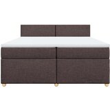 vidaXL Krevet s oprugama i madracem tamnosmeđi 200x200 cm od tkanine | shoptok.hr