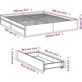 vidaXL Posteljni okvir s predali siva sonoma 180x200 cm inženirski les | Shoptok.si
