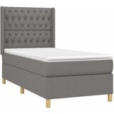  Krevet s oprugama i madracem tamnosivi 90x200 cm od tkanine | shoptok.hr