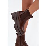 Boto Insulated women's ankle boots on platform chocolate Ismira | Shoptok.si