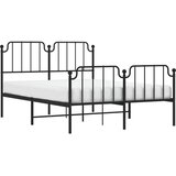 Metalni okvir kreveta s uzglavljem i podnožjem crni 140x190 cm | shoptok.hr