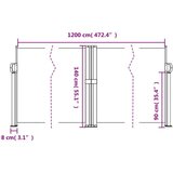  Zložljiva stranska tenda rjava 140x1200 cm | Shoptok.si