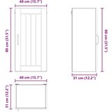 vidaXL zidni kuhinjski ormarić s policom smeđi hrast 40 x 31 x 80 cm | shoptok.hr