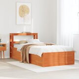  Okvir kreveta s uzglavljem voštano smeđi 75x190 cm od borovine | shoptok.hr