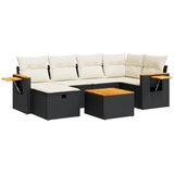  7-dijelni set vrtnih sofa od poliratana s jastucima crni | shoptok.hr