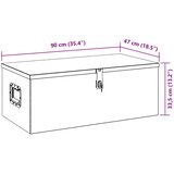  Kutija za pohranu srebrna 90 x 47 x 33,5 cm aluminijska | shoptok.hr