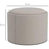  Tapecirani stolac lan skriveni prostor za odlaganje dvostrani poklopac 56 cm x 56 cm x 42 cm svijetlosiva + prirodna | shoptok.hr