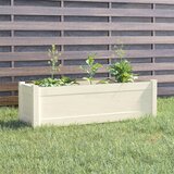 vidaXL vrtno cvetlično korito belo 100x31x31 cm trdna borovina | Shoptok.si