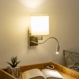  Brilagi - LED zidna lampa NUBILA 1xE27/25W/230V+LED/3W mat hrom/krem | Eponuda.com