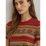 Polo Ralph Lauren Pulover tamo žuta / maslinasta / svijetlo crvena / bijela | shoptok.hr