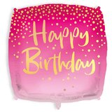 Procos Kvadratni balon Srečen rojstni dan 46 cm - roza | Shoptok.si