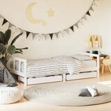 Maison Chic Otroška postelja - Otroški ležaj - Otroški posteljni okvir s predali bel 90x190 cm trdna borovina, (21698343) | Shoptok.si