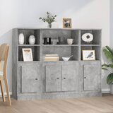 The Living Store Visoke omare 3 kosi betonsko siva inženirski les - Visoka Omarica, (21436378) | Shoptok.si