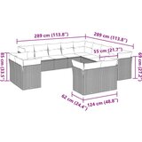  13-dijelni set vrtnih sofa poliratan s jastucima svijetlosivi | shoptok.hr