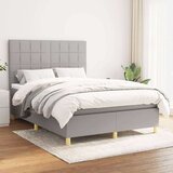  Krevet box spring s madracem svjetlosivi 140x200 cm od tkanine Cijene
