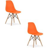 Brandless OSAKA stol oranžna / naravne noge x 2, (22030506) Cene
