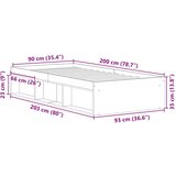  Okvir kreveta crni 90 x 200 cm | shoptok.hr