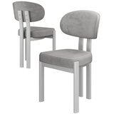 Hanah home set trpezarijskih stolica Dore 6 kom, siva tkanina Babyface, bele metalne noge | Eponuda.com