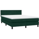 Box Spring krevet s madracem i LED tamno zeleni 160x220 cm baršun | Eponuda.ba