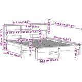  Okvir kreveta bez madraca voštano smeđi 135x190 cm od borovine | shoptok.hr