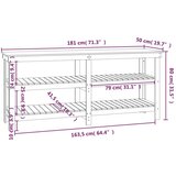 vidaXL Delovna miza bela 181x50x80 cm trdna borovina | Shoptok.si