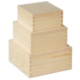  Set drvenih kutija za dekoraciju - 3 dijela (drveni poluproizvodi za) | shoptok.hr
