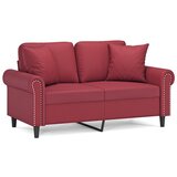  Dvosjed s ukrasnim jastucima boja vina 120 cm umjetna koža | shoptok.hr