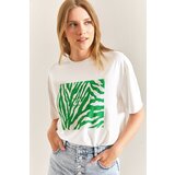 Bianco Lucci women's patterned combed cotton tshirt Cene