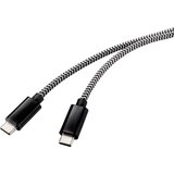 Renkforce Povezovalni kabel USB 2.0 [1x vtič USB-C - 1x vtič USB-C ] 3,00 m Vtični kontakti s certifikatom USB-IF, črno pozlačeni USB kabel, (20415755) | Shoptok.si