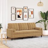 vidaXL Kavč trosed z okrasnimi blazinami rjav 180 cm žamet Cene