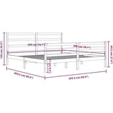  Posteljni okvir črn iz trdne borovine 200x200 cm, (20684684) | Shoptok.si