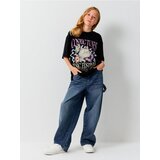 Sinsay Wide leg traperice s ispranim efektom i ukrasnim kamenčićima | shoptok.hr