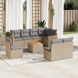  9-dijelni set vrtnih sofa s jastucima bež od poliratana | shoptok.hr