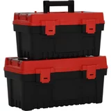  2-dijelni set kutija za alat crno-crveni od polipropilena